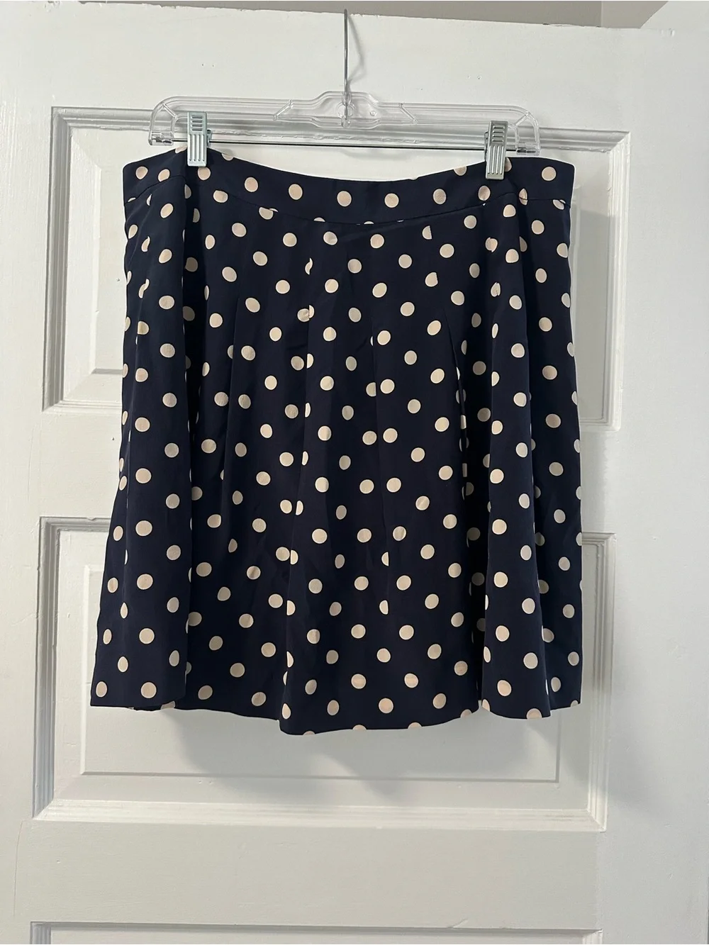 J. Crew Women’s pleated Navy Polka Dot Skirt